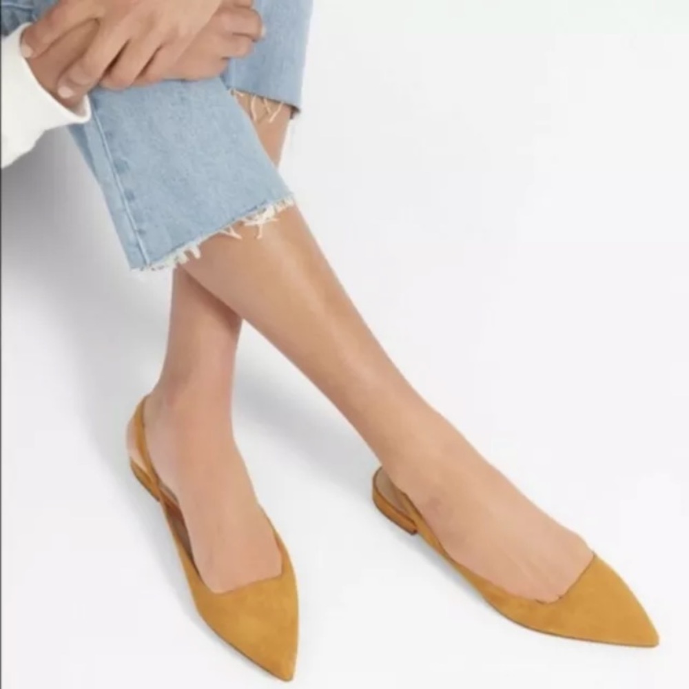 Everlane Yellow Editor Suede Flats Shoes